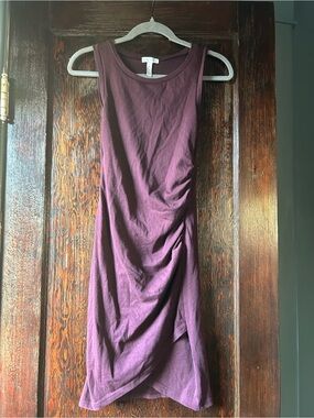 Leith Eggplant Purple Side Ruched Sleeveless Tank Dress Size XS